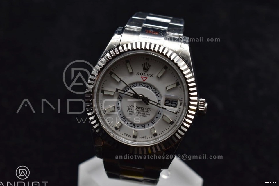 Best A23J Effortless Bracelet 1114 SS Skydweller White Edition Dial SS Oyster Noob on 0321